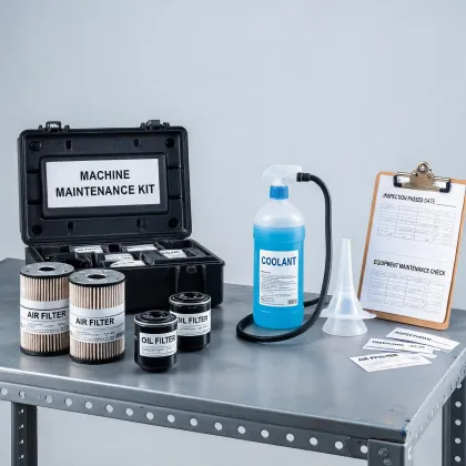 Machine maintenance kit with inspection labels